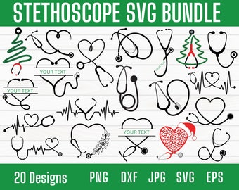 Stethoscope Svg, Nurse Svg, Heart Stethoscope Svg Bundle, Stethoscope Png, Doctor Svg, stethoscope Clipart, Stethoscope Name Svg Files