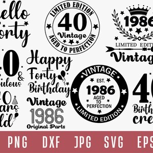40th Birthday Svg, 40th Birthday Svg Bundle, 40th Birthday Png, 40 Birthday Svg, Hello 40 Svg, Forty Svg, 40th Birthday Shir Svg for Cricut image 2