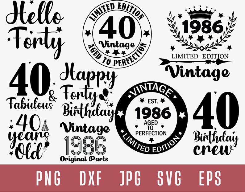 40th Birthday Svg, 40th Birthday Svg Bundle, 40th Birthday Png, 40 Birthday Svg, Hello 40 Svg, Forty Svg, 40th Birthday Shir Svg for Cricut image 2