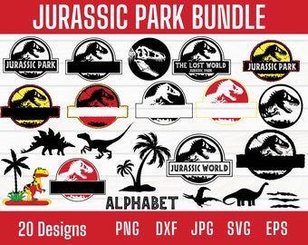 Jurassic Park Svg, Dinosaur Svg, Dinosaur Svg Bundle, Dinosaur Clipart, Jurassic Font Svg, Dinosaur t-rex Svg, Baby Dinosaur Cricut File