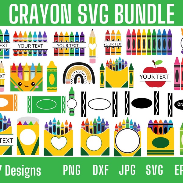 27 Crayon Split Monogram Svg, Crayon svg, Teacher Svg, Crayon Wrapper Svg, Crayon Set Svg, Crayon Wrapper Cut File, Crayon Shirt Svg