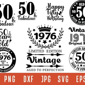 50 And Fabulous svg, 50th birthday svg, Fifty Birthday Shirt Svg, vintage 1976 svg, 50th Birthday Shirt Gift Svg, 50th Svg Files for Cricut image 2