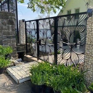 Privacy Panel, Decorative Panel, Privacy Screen, Yard Art, Flower, Branches, Leaf, Collection 20
