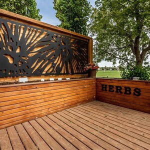 Outdoor Privacy Panel, Decorative Panel, Privacy Screen, Metal, Yard Art, Floral Panel. 5.3-17