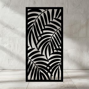Privacy Panel, Decorative Panel, Privacy Screen, Yard Art, Floral Panel, Leaf, Palm Leaf, 18-4.01