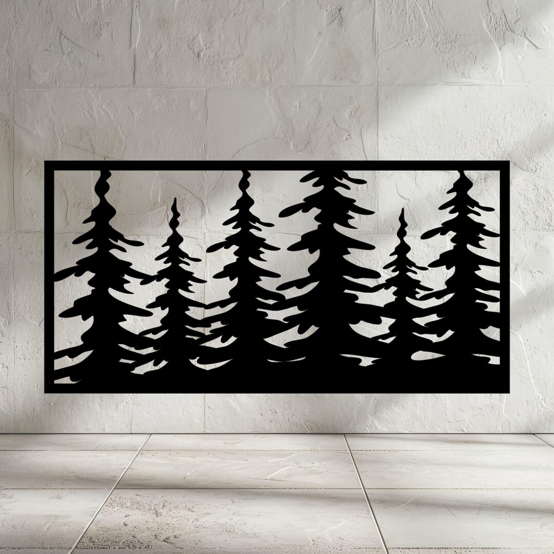 Privacy Panel, Decorative Panel, Privacy Screen, Yard Art, Pine Tree ...
