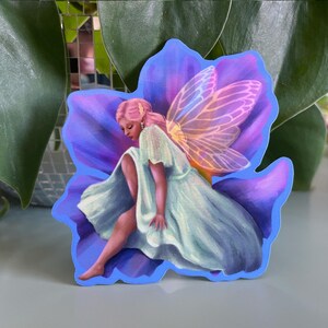Wings of Cosmos Sticker | vinyl sticker, fairy art, cottagecore, fairycore