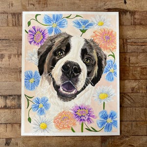 Custom Gouache Pet Portrait Painting | gouache pet portrait, custom pet portrait, pet memorial, pet lover gift, dog art, cat art