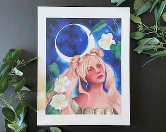 セーラーサターンファンアートオリジナルイラストプリント - Etsy 日本