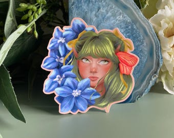 Flower Fairy Vinyl Sticker | Enchanted Bloom