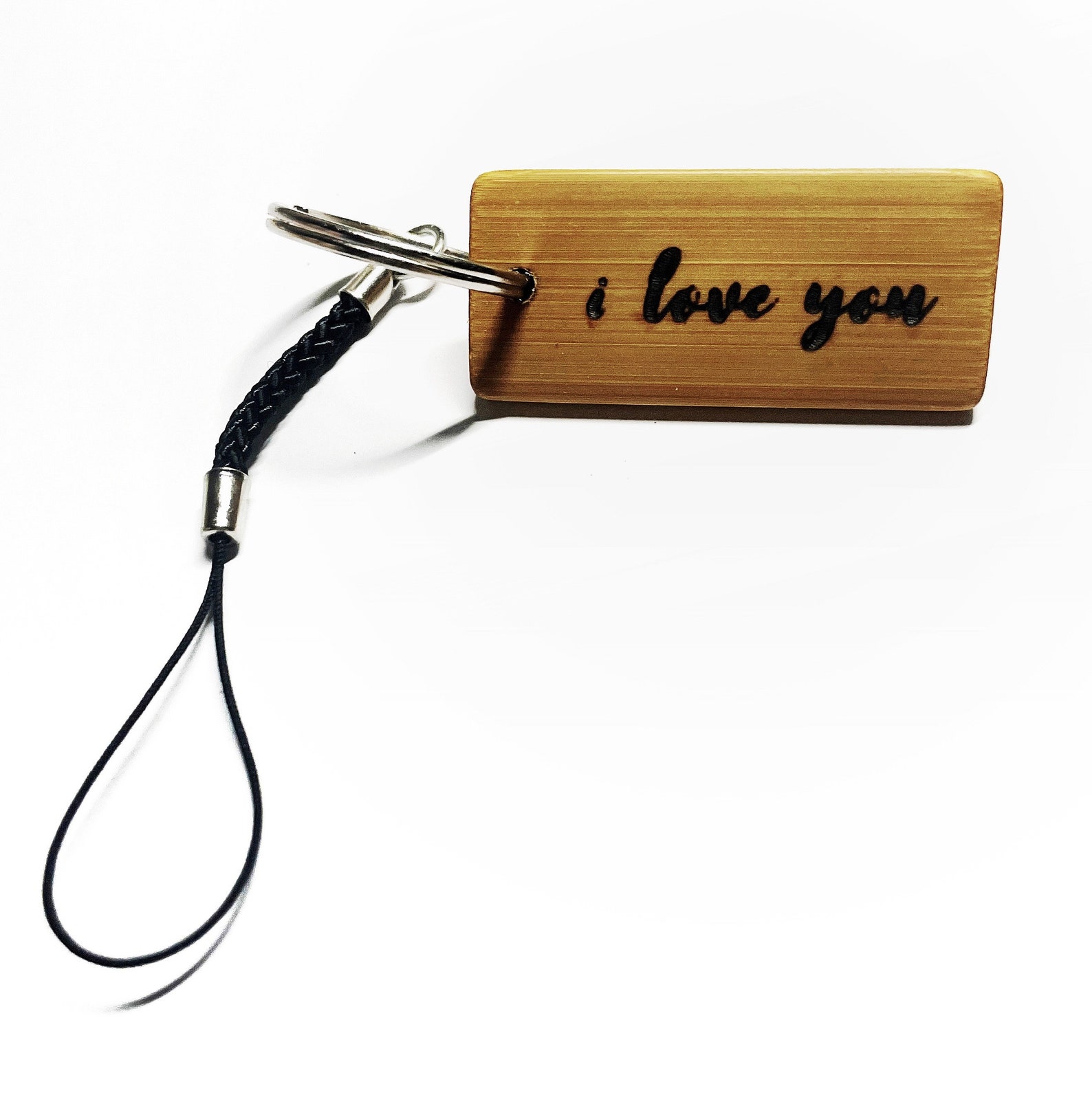 Customizable Engraved Bamboo Keychain Etsy.de