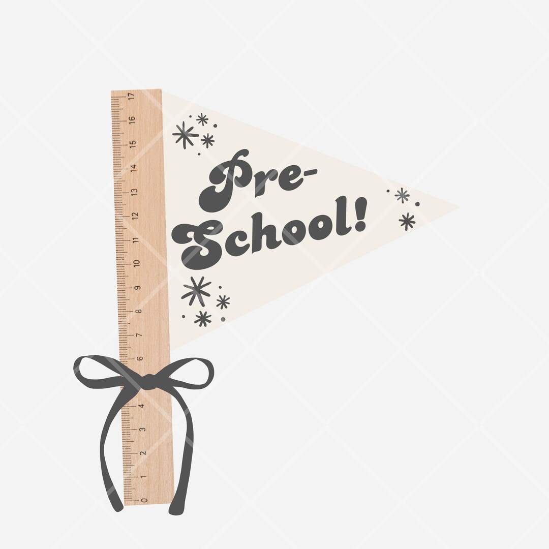 Grade School Pennant Flags, Back to School Flags, Printable Pennant Flags, Prek-6th Flags, Retro ...