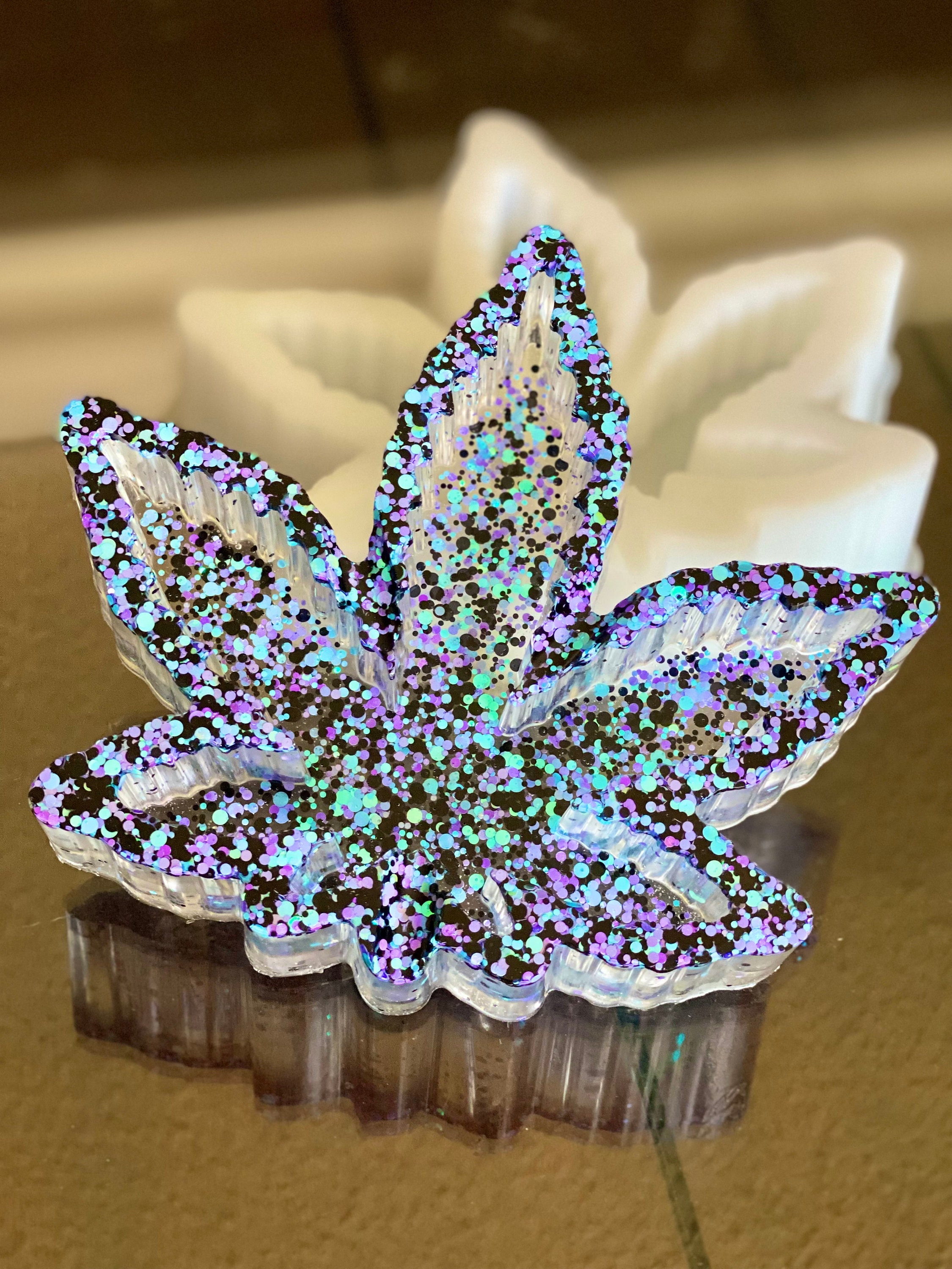 Weed Ashtray Glitter Ashtray Cannabis Ashtray Resin Etsy