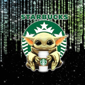 Starbucks Yoda Png | Baby Yoda Png | Donuts Png | Kaffee Png | 20oz Skinny Tumbler Png| Starbucks Coffee Png | Starbucks Png | Glitzer Png
