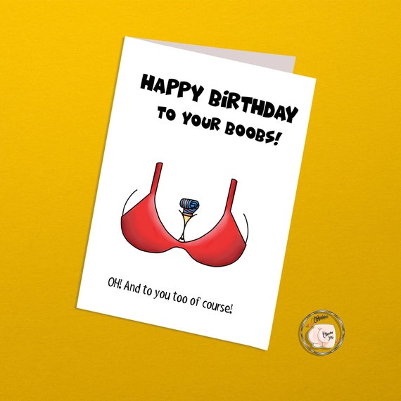 Happy Birthday to Your Boobs Cheeky and Funny Birthday Cards Etsy UK