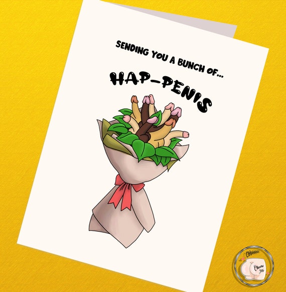 Penis Bouquet Card Dick Pun Birthday Cards for Her - Etsy UK