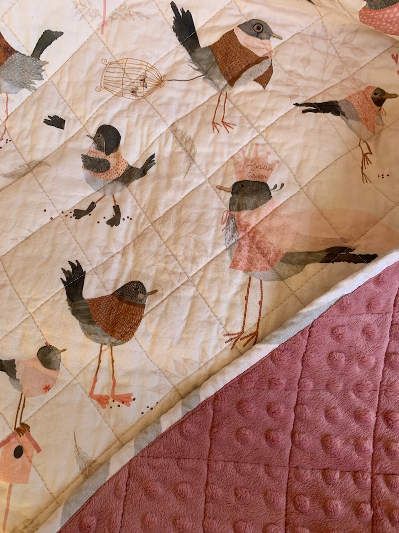 Bird Aviary Wholecloth Babys Quilt Etsy