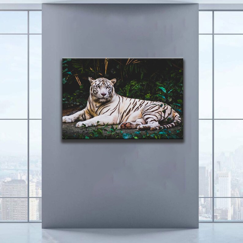 White Tiger Wall Art High Quality Canvas Tiger Canvas Etsy