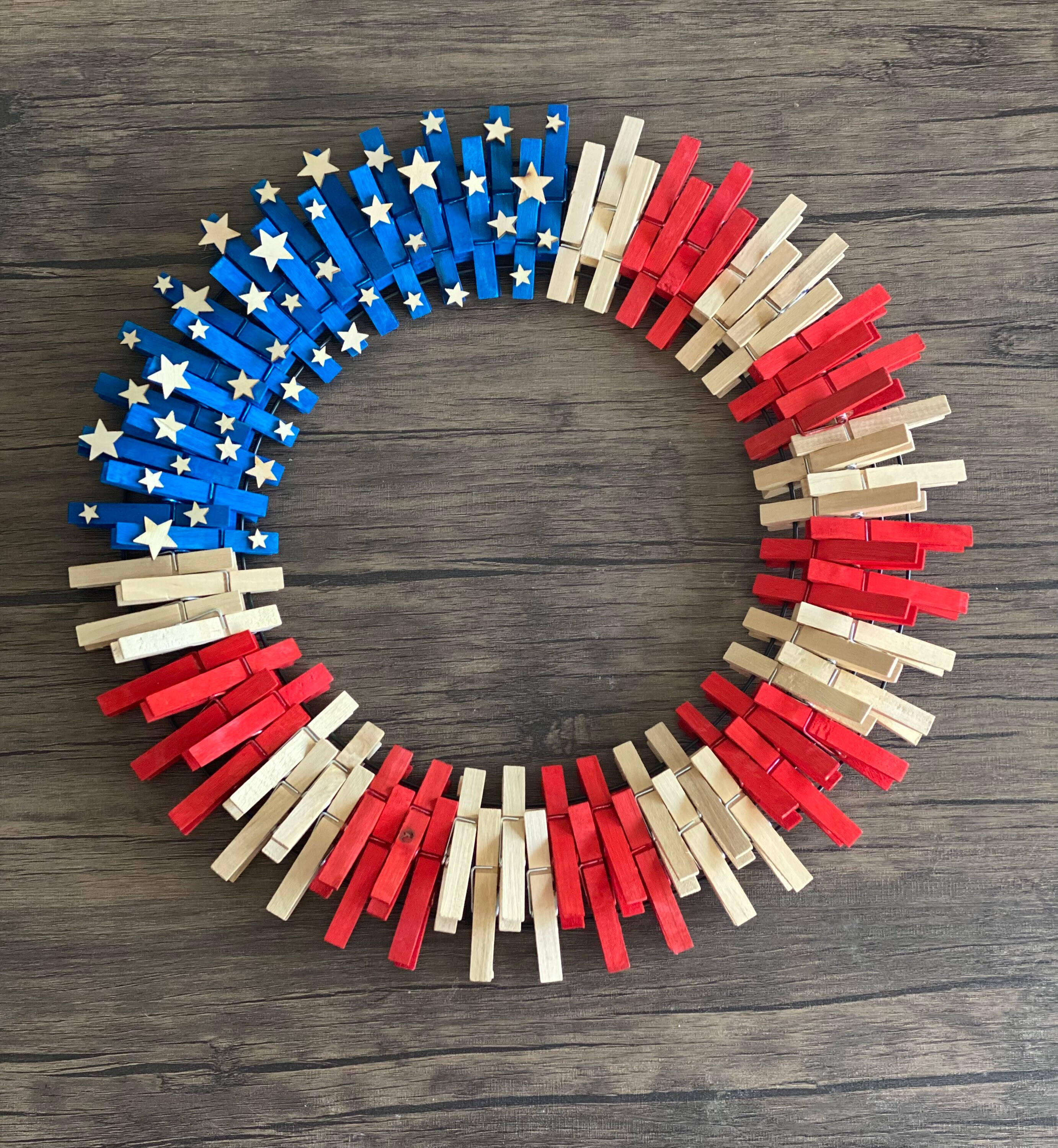 14 American Flag Clothespin Wreath 4th of July Decor Etsy