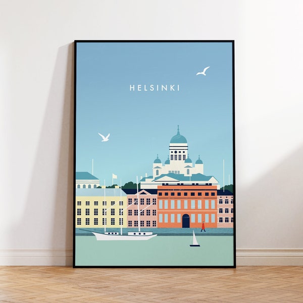 Helsinki City Poster, Finnland Print