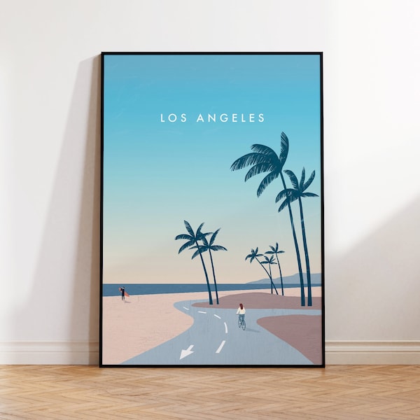 Los Angeles Poster, Kalifornien Reiseplakat minimalistisch, USA Reise Geschenk