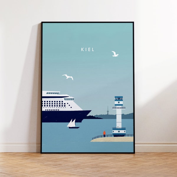 Kiel Poster, Kiel Bild,  Städteposter, Deutschland Bild, Wanddeko maritim, Geschenk für Nordlichter