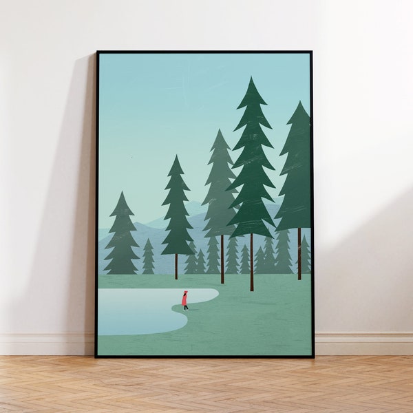 Waldbild, Wald Landschaft Poster, Natur Wanddeko