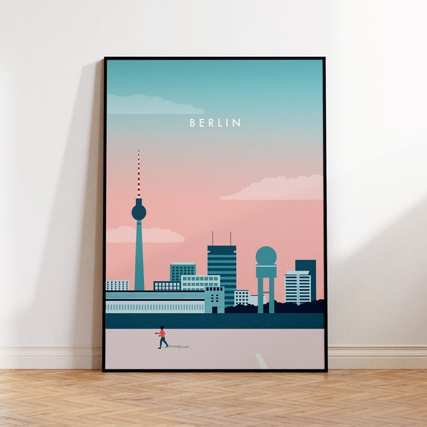 Berlin City Poster, Berlin Print, Berlin Skyline Kunstdruck
