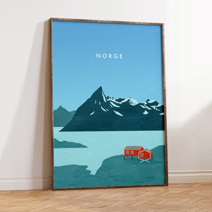 Norway Poster, landscape print Norway, Scandinavian Decor