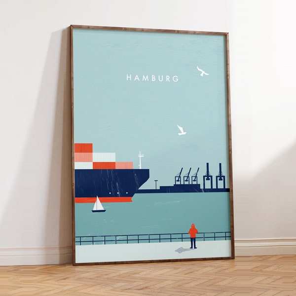 Hamburg  Poster, maritime Wanddeko, minimalistisches Hamburg Bild