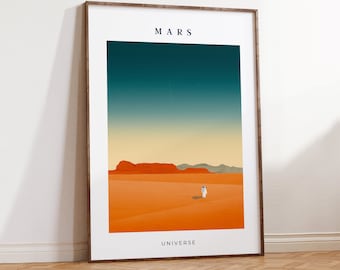 Mars Poster, Space Poster, Astronaut Poster, Universum Bild, Weltall Geschenk, Astronomie Bild