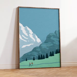 Berge Poster, Berglandschaft Bild, Allgäu Kunstdruck, Landschaft Wandbild