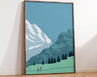 Mountains poster, mountain landscape picture, Allgäu art print, landscape mural