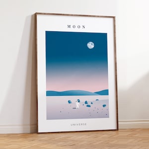 Space Poster, Moon Poster, Astronaut Poster, space art, space gift, space decor, planet art