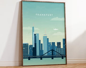 Frankfurt Skyline Poster, Germany Print, City poster, minimalist design