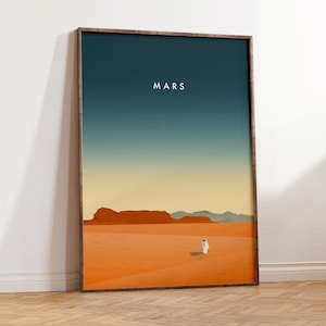 Mars Poster, Space Poster, Astronaut Poster, Universe print, space art, space gift