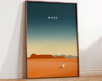 Mars Poster, Space Poster, Astronaut Poster, Universum Bild, Weltall Geschenk, Astronomie Bild