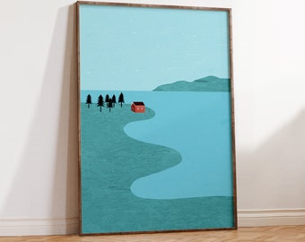 Sweden Poster, Scandinavian Decor, Nordic Travel Poster Print