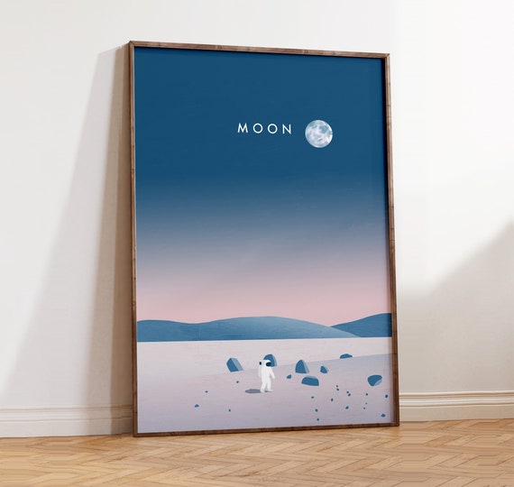 Space Poster, Mond Poster, Astronaut Poster, Universum Bild, Weltall Geschenk, Astronomie Bild