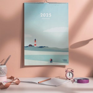 Wall calendar 2025, travel calendar, places in Germany, cities, illustrated by Katinka Reinke
