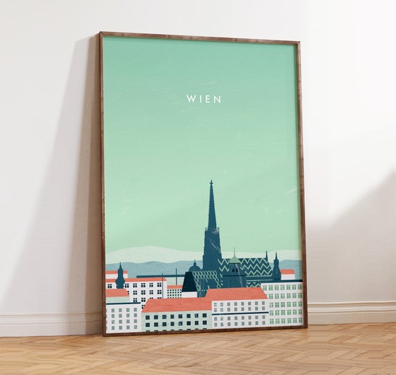 Wien Poster, Österreich Bild, Städteposter, Reiseposter, Wien Bild im minimalistischen Design