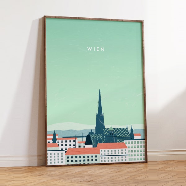 Wien Poster, Österreich Bild, Städteposter, Reiseposter, Wien Bild im minimalistischen Design