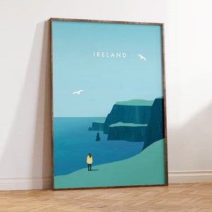 Ireland Poster, Ireland print, maritim wall art, beach poster, landscape print, minimalist design, travel poster print