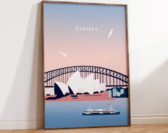 Sydney Poster, Australia Poster, Sydney Print, Travel Poster, minimalist wall art