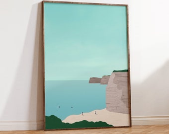 Minimalist Algarve Poster | Portugal Coastal Art | Beach and Cliffs Wall Decor | Travel Memory | Nature Print