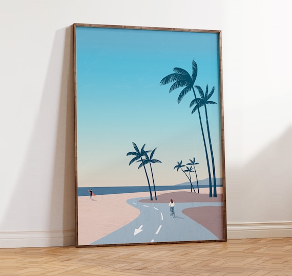 Los Angeles Poster, Kalifornien Reiseplakat minimalistisch, USA Reise Geschenk