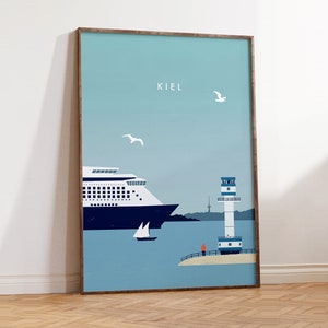 Kiel Poster, Kiel Bild,  Städteposter, Deutschland Bild, Wanddeko maritim, Geschenk für Nordlichter