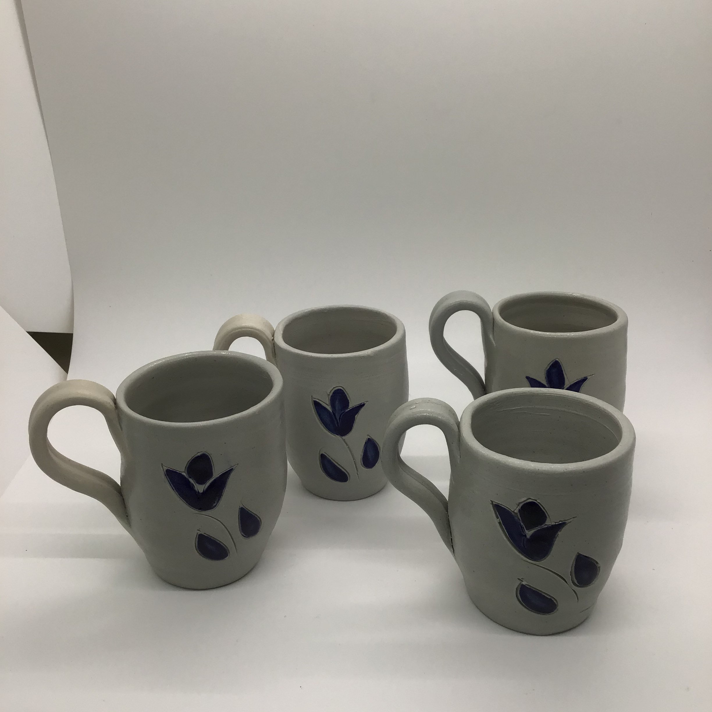 Williamsburg Pottery Lot of 4 Salt Glazed Coffee Cups 3.5 Etsy