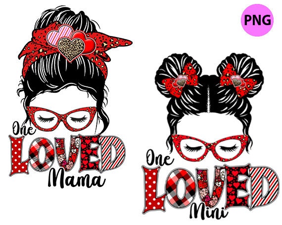 One Loved Mama Mini Png Kids Valentine Love Heart Buffalo Etsy