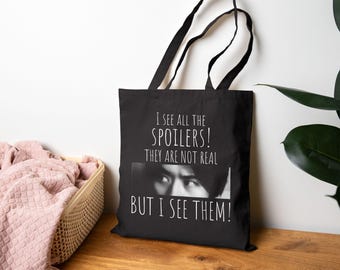 Stray Kids | Spoilers Meme Cotton Canvas Tote Bag with Logo